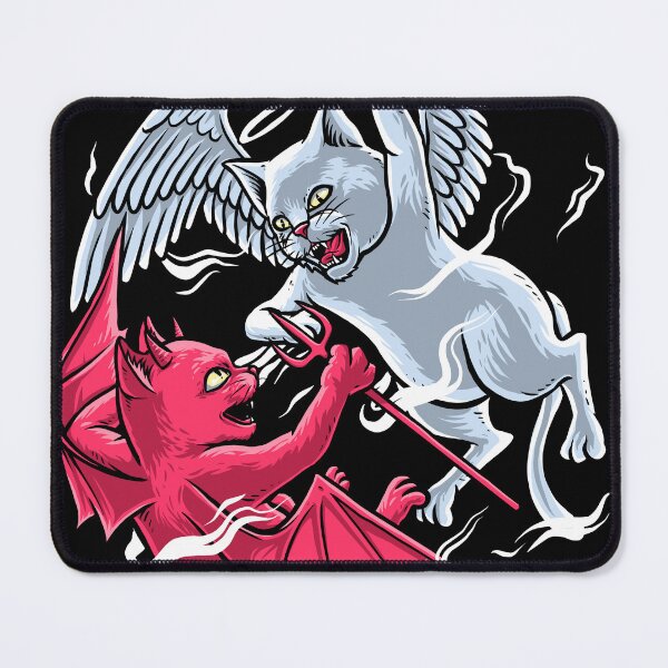 Item preview, angel and demon cat designed and sold by Design_for_merch.