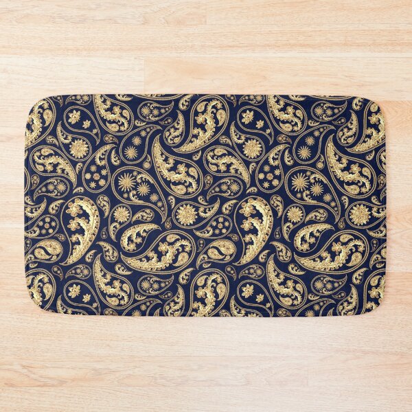 Item preview, Blue Gold Teardrop pattern In Golden Style designed and sold by Patternawy.