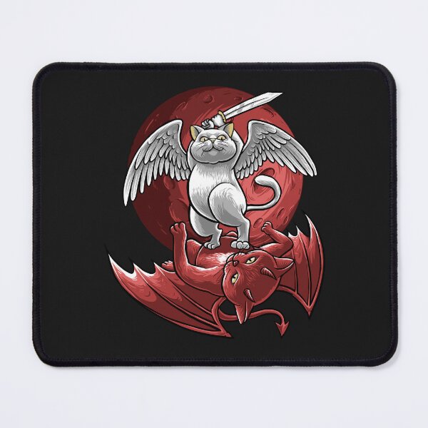 Item preview, funny angel and demon cat designed and sold by Design_for_merch.