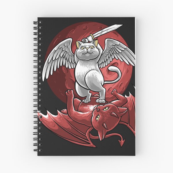 Item preview, funny angel and demon cat designed and sold by Design_for_merch.