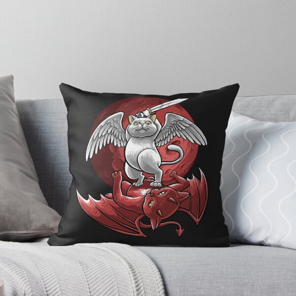 Item preview, funny angel and demon cat designed and sold by Design_for_merch.