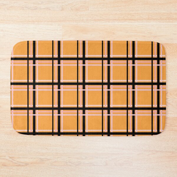 Item preview, Black and Pink Lines Symmetry Checked Square Geometric Orange Pattern designed and sold by Moyanana.