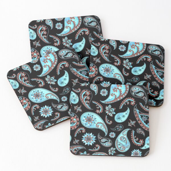 Item preview, Black Cyan Blue Teardrop Pattern designed and sold by Patternawy.