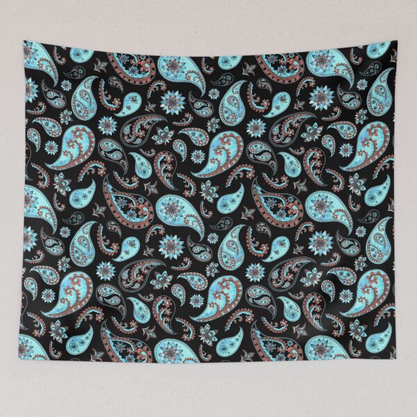 Item preview, Black Cyan Blue Teardrop Pattern designed and sold by Patternawy.