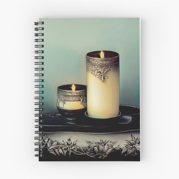 Item preview, a painting of two lit candles on a tray designed and sold by DesignAtYO.