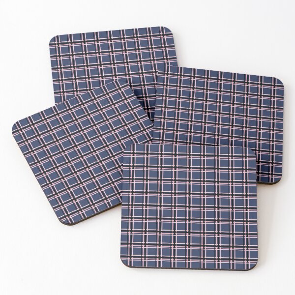 Item preview, Black and Pink Lines Symmetry Checked Square Geometric Deep Blue Pattern designed and sold by Moyanana.