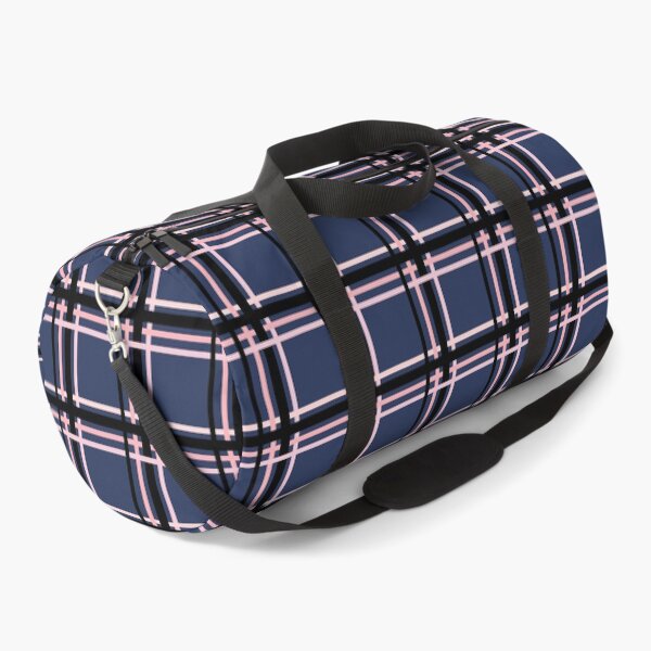 Item preview, Black and Pink Lines Symmetry Checked Square Geometric Deep Blue Pattern designed and sold by Moyanana.