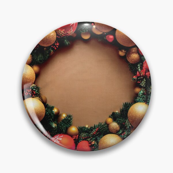Artikelvorschau, a christmas wreath with red and gold ornaments entworfen und verkauft von DesignAtYO.