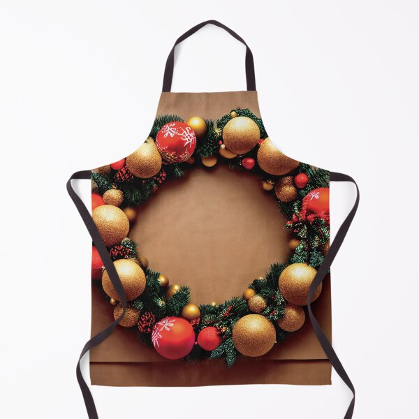 Aperçu de l'œuvre a christmas wreath with red and gold ornaments créée et vendue par DesignAtYO.