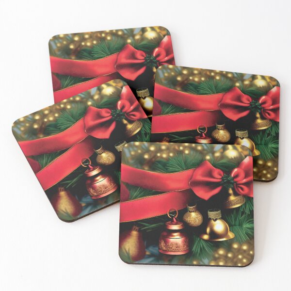Item preview, a christmas tree with bells and a red ribbon designed and sold by DesignAtYO.