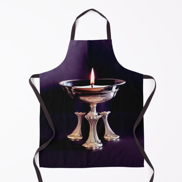 Item preview, a lit candle in a silver bowl on a table designed and sold by DesignAtYO.