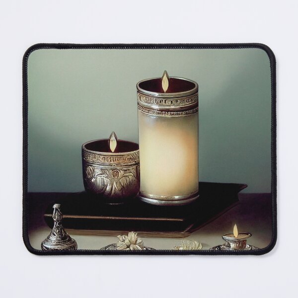 Item preview, a lit candle sitting on top of a tray designed and sold by DesignAtYO.