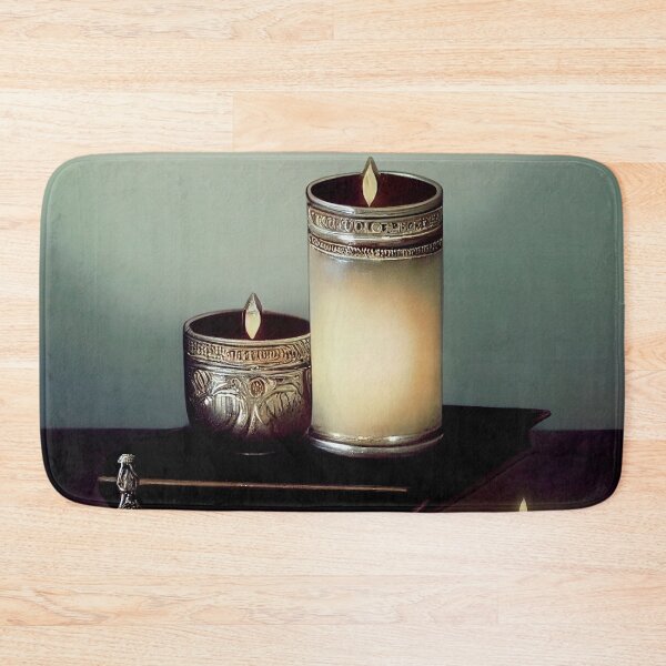 Item preview, a lit candle sitting on top of a tray designed and sold by DesignAtYO.