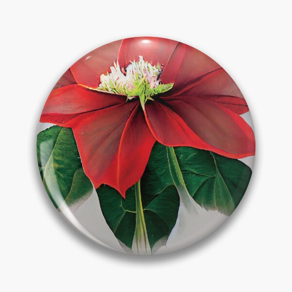 Artikelvorschau, a red flower with green leaves on a white background entworfen und verkauft von DesignAtYO.