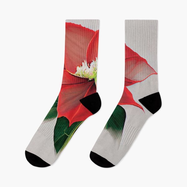 Item preview, a red flower with green leaves on a white background designed and sold by DesignAtYO.