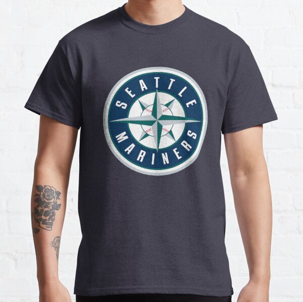 Seattle Mariners Circle logo Distressed Vintage logo T-shirt 6