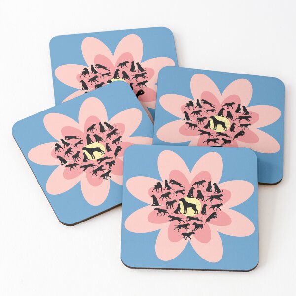 Item preview, beagle dog heart silhouette-in light pink flower designed and sold by MerryCrown.
