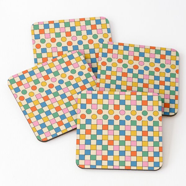 Item preview, Pop Dots and Checks Colorful Retro Modern 80s 90s Checked Pattern designed and sold by kierkegaard.