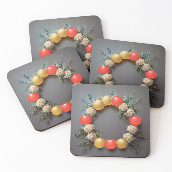 Artikelvorschau, a christmas wreath made of balls and pine branches entworfen und verkauft von DesignAtYO.