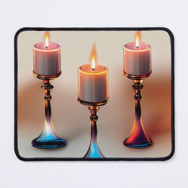 Item preview, a group of three lit candles sitting next to each other designed and sold by DesignAtYO.