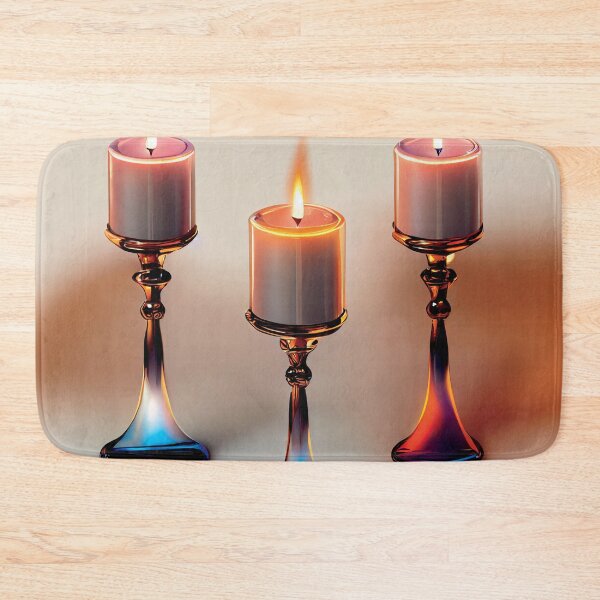 Artikelvorschau, a group of three lit candles sitting next to each other entworfen und verkauft von DesignAtYO.