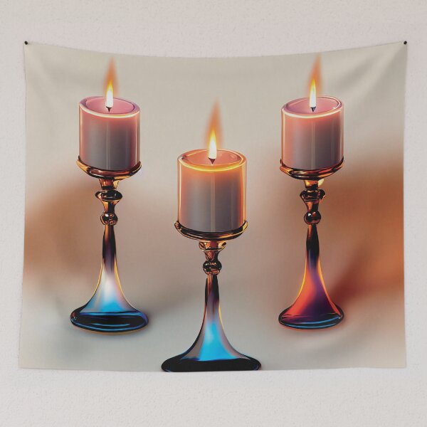 Item preview, a group of three lit candles sitting next to each other designed and sold by DesignAtYO.