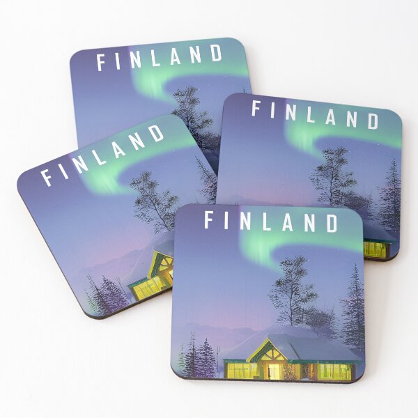 Item preview, Cartel de viaje de la aurora de la aurora boreal de finlandia designed and sold by Arctic frame studio.