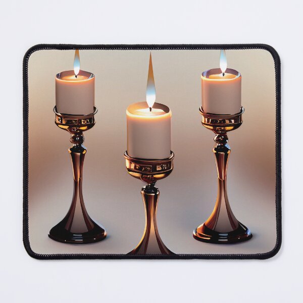 Artikelvorschau, a group of three lit candles sitting on top of a table entworfen und verkauft von DesignAtYO.