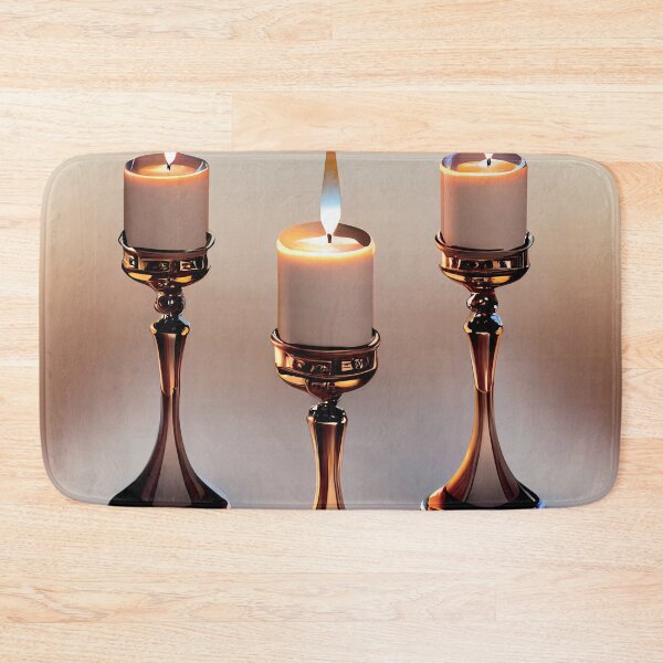 Artikelvorschau, a group of three lit candles sitting on top of a table entworfen und verkauft von DesignAtYO.