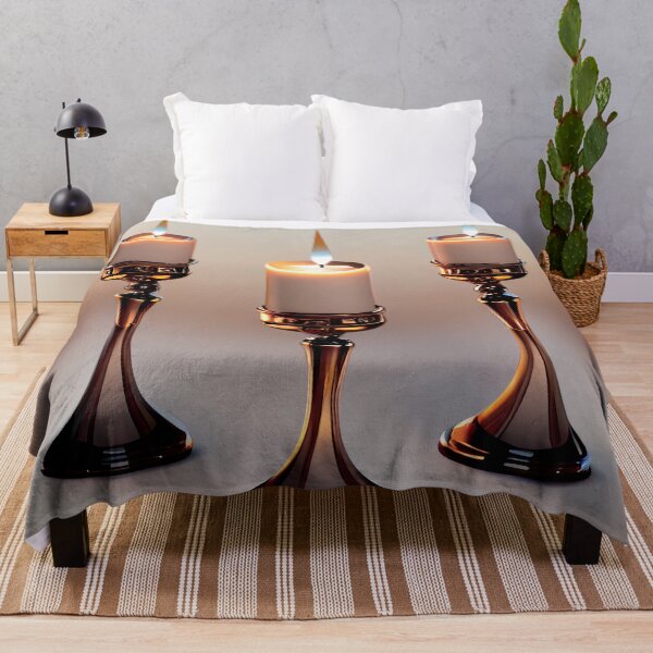 Item preview, a group of three lit candles sitting on top of a table designed and sold by DesignAtYO.