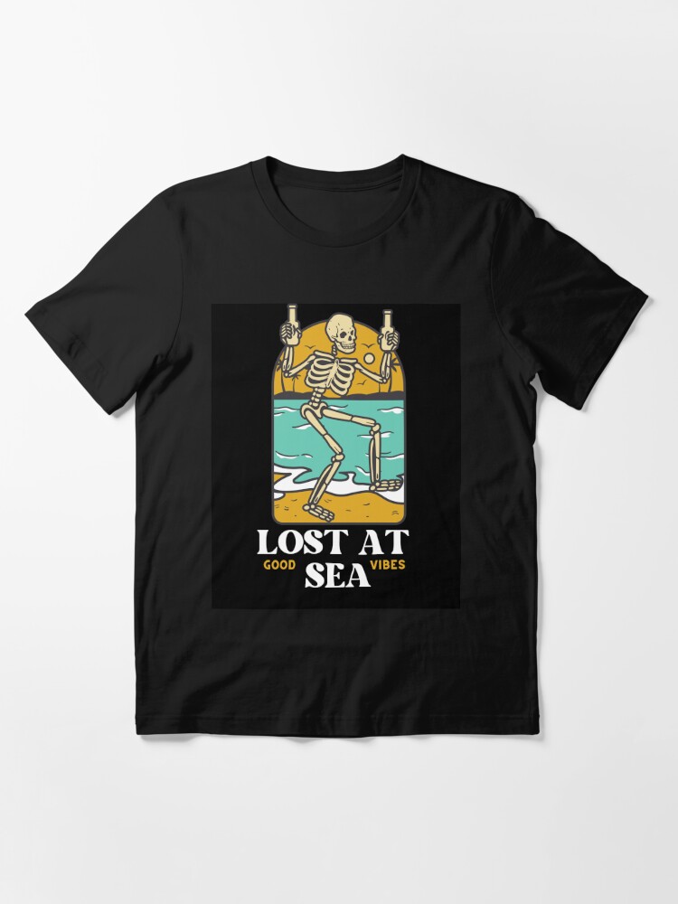 Vintage Illustrated Skull lost At sea Summer Holiday T Shirt | Essential  T-Shirt