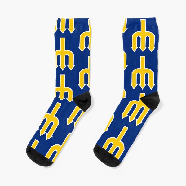 Officially Licensed MLB Seattle Mariners Poster Print Socks, Size Large/XL | for Bare Feet