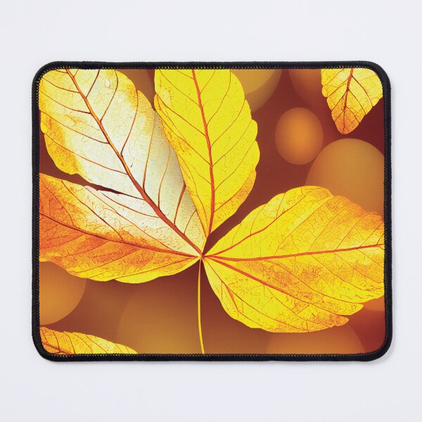 Artikelvorschau, a close up of a yellow leaf on a red background entworfen und verkauft von DesignAtYO.