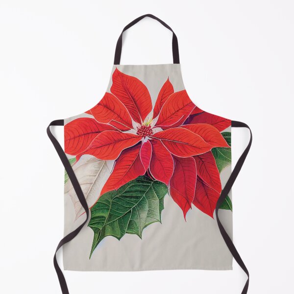 Item preview, a painting of a poinsettia with green leaves designed and sold by DesignAtYO.