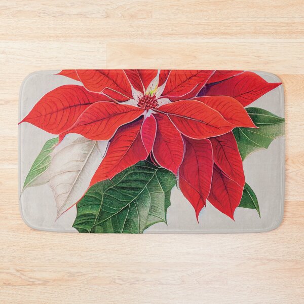 Item preview, a painting of a poinsettia with green leaves designed and sold by DesignAtYO.