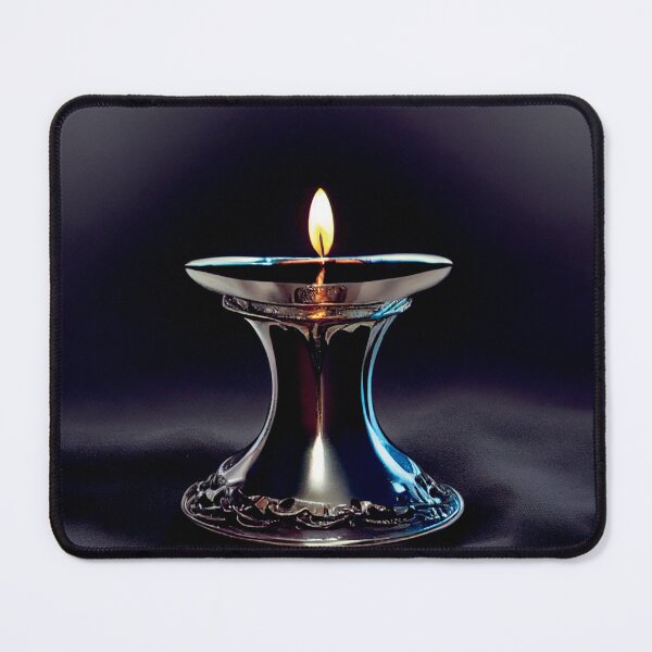 Artikelvorschau, a lit candle is sitting in a silver bowl entworfen und verkauft von DesignAtYO.