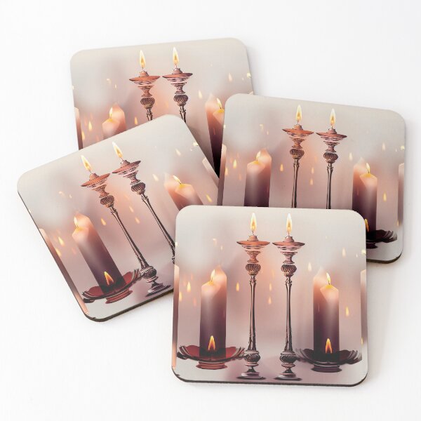 Item preview, a group of lit candles sitting next to each other designed and sold by DesignAtYO.