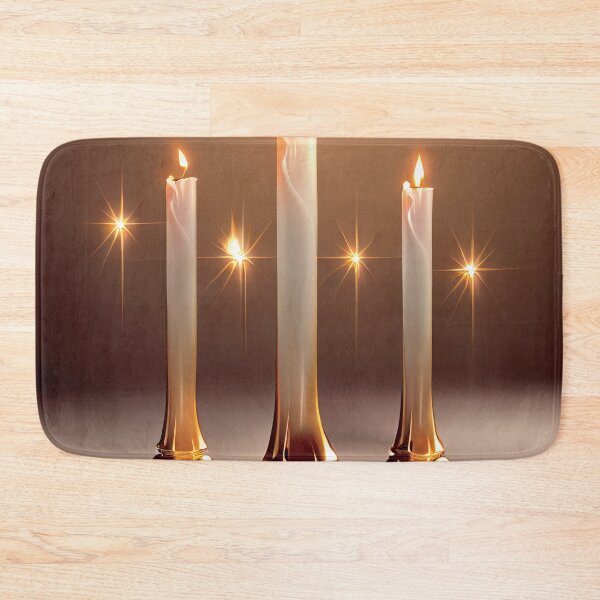 Item preview, a group of three lit candles sitting next to each other designed and sold by DesignAtYO.