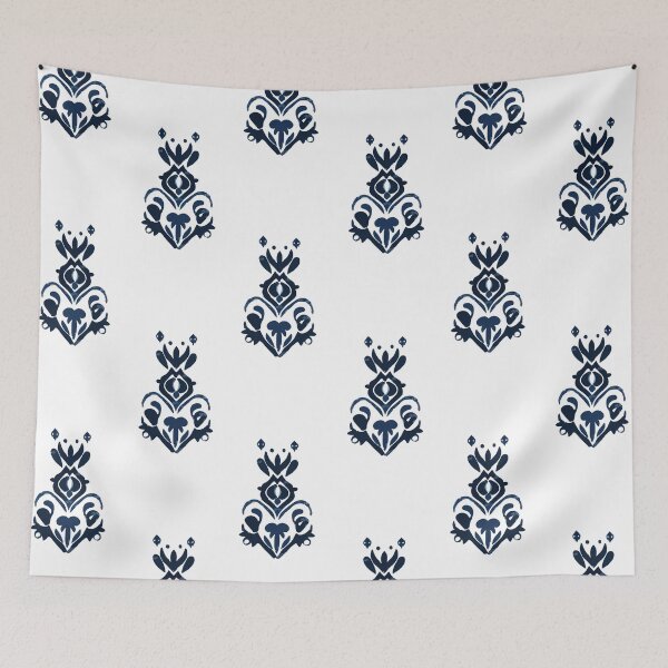 Item preview, Minimal navy blue ikat seamless pattern designed and sold by lkanisa.