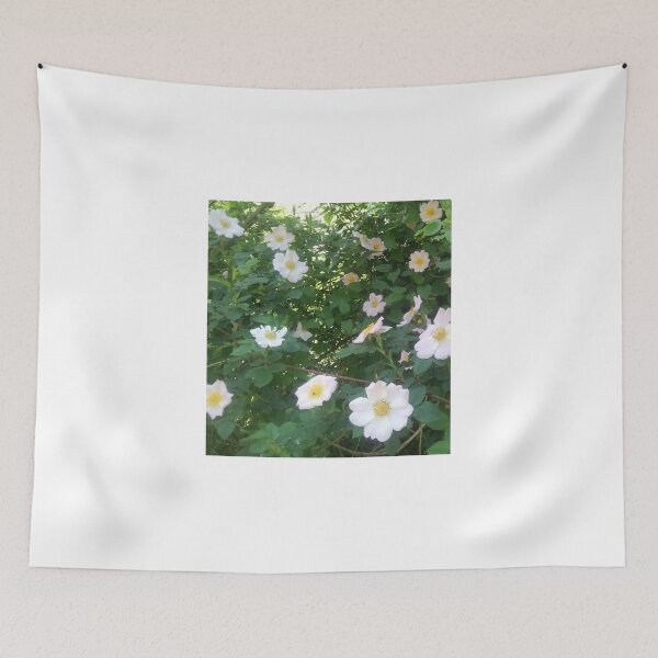 Item preview, Rosehip Flower. Flowering rosehip bush on a sunny summer day, close-up. Delicately pink flowers on a branch of rose hips. designed and sold by paolboa.