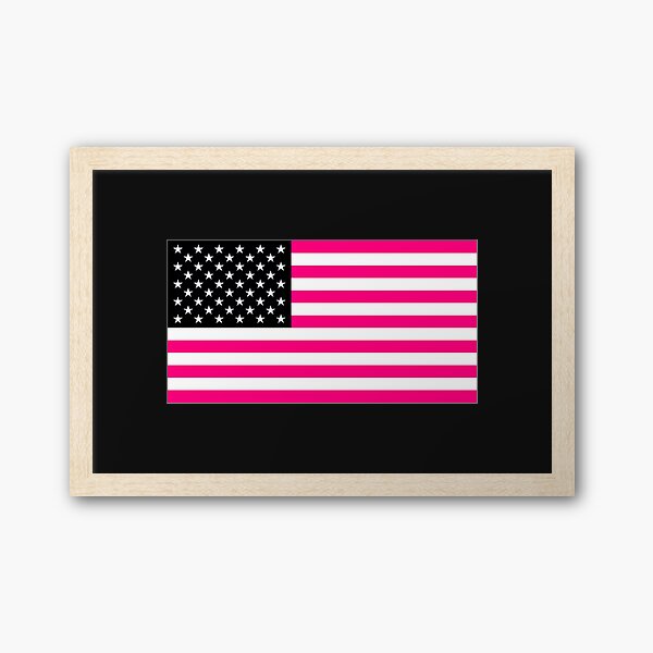 Black American Flag Patch With Pink Line Patch