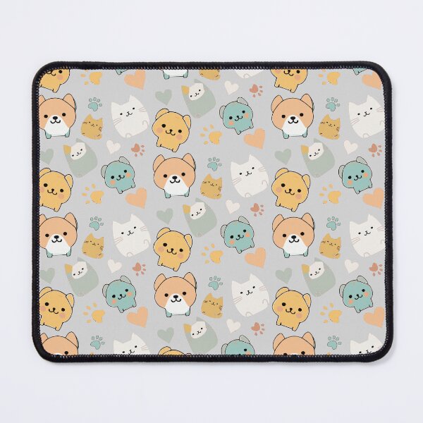 Item preview, Pattern: dog, cat, heart and animal paw - grey background designed and sold by Artxplor.