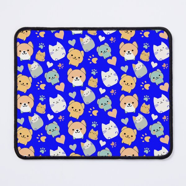 Item preview, Copie de Pattern: dog, cat, heart and animal paw - deep blue background designed and sold by Artxplor.