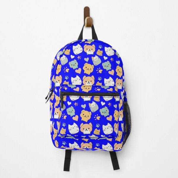 Item preview, Copie de Pattern: dog, cat, heart and animal paw - deep blue background designed and sold by Artxplor.