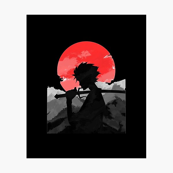 angry, face, Samurai Champloo, anime, sunset, Mugen (Samurai Champloo), red  background, anime boys, sword, weapon, Sun