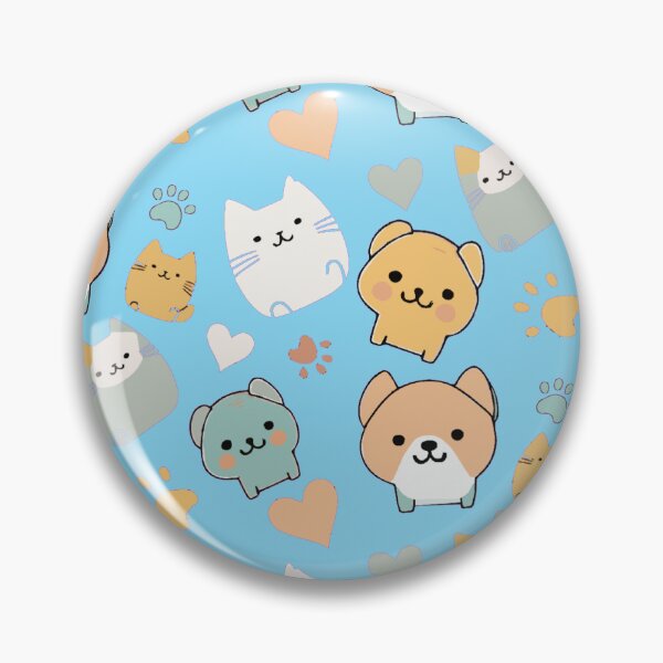 Item preview, Pattern: dog, cat, heart and animal paw - blue background designed and sold by Artxplor.