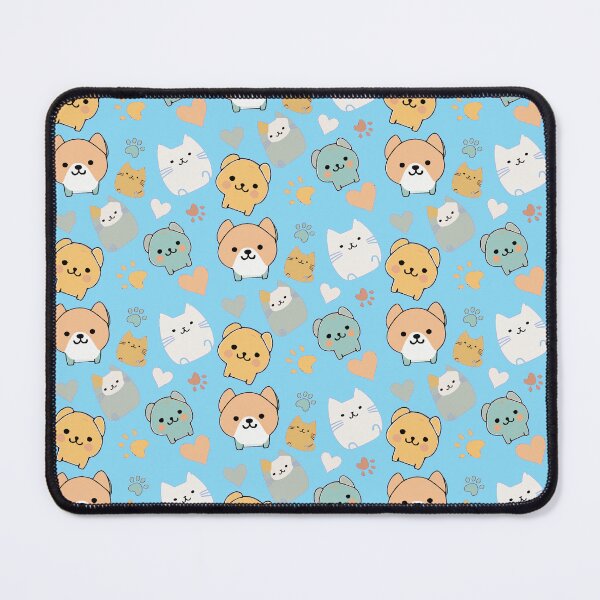 Item preview, Pattern: dog, cat, heart and animal paw - blue background designed and sold by Artxplor.