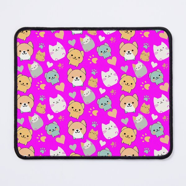 Item preview, Pattern: dog, cat, heart and animal paw - pinky background designed and sold by Artxplor.