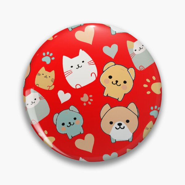 Item preview, Pattern: dog, cat, heart and animal paw - red background designed and sold by Artxplor.