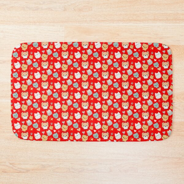 Item preview, Pattern: dog, cat, heart and animal paw - red background designed and sold by Artxplor.